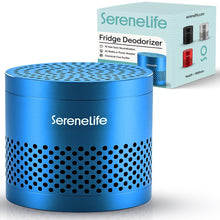 Serenelife Round Refrigerator Deodorizer, Lasts Up To 10 Years, More Effective Than Baking Soda - With Natural Bamboo Air Purifying Technology (Blue)