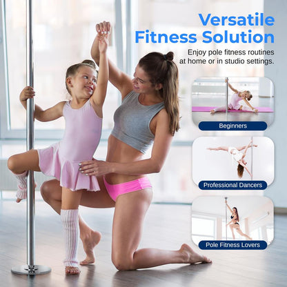 Professional Spinning Dancing Pole - Portable & Removable Fitness Pole, Great For Training & Exercise