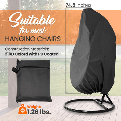 product image number 4 for SereneLife Patio Hanging Egg Chair Cover