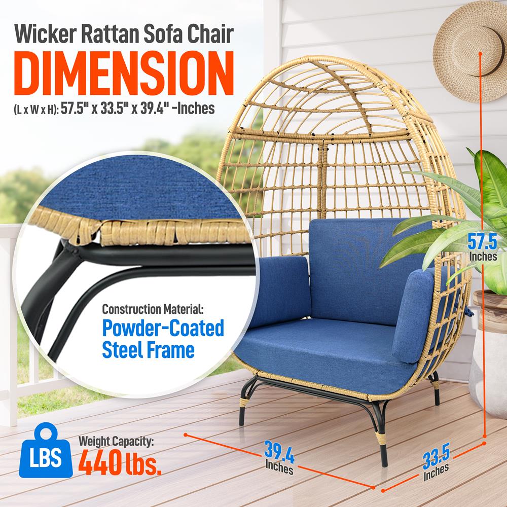 product image number 2 for SereneLife Wicker Egg Chair