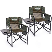 Serenelife Portable Foldable Director Chair With Side Table, Cup Holder & Carry Bag For Outdoor Use  (Green Camouflage) SLFLDCHTBL2PGC