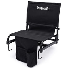 Serenelife Stadium Chair With Backrest –Compact, Foldable, Lightweight & Durable For Outdoor Events And Sports Games  (Black) SLFLDSTDCH
