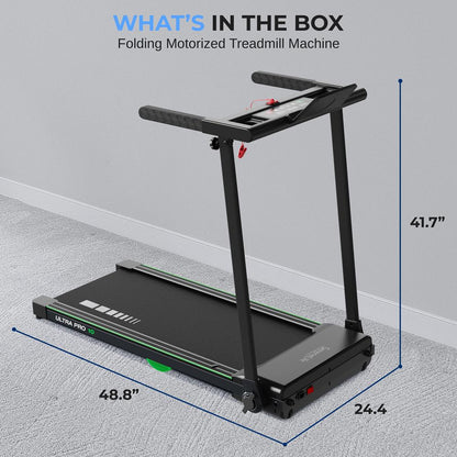 Folding Treadmill for Weight Loss, 2.5 HP Motor, Shock Absorption, White LED
