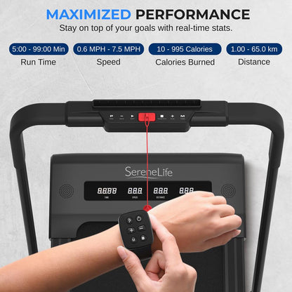 Foldable Treadmill & Walking Pad, 2.5 HP, 7.6 MPH, Easy Storage, 265lbs Capacity