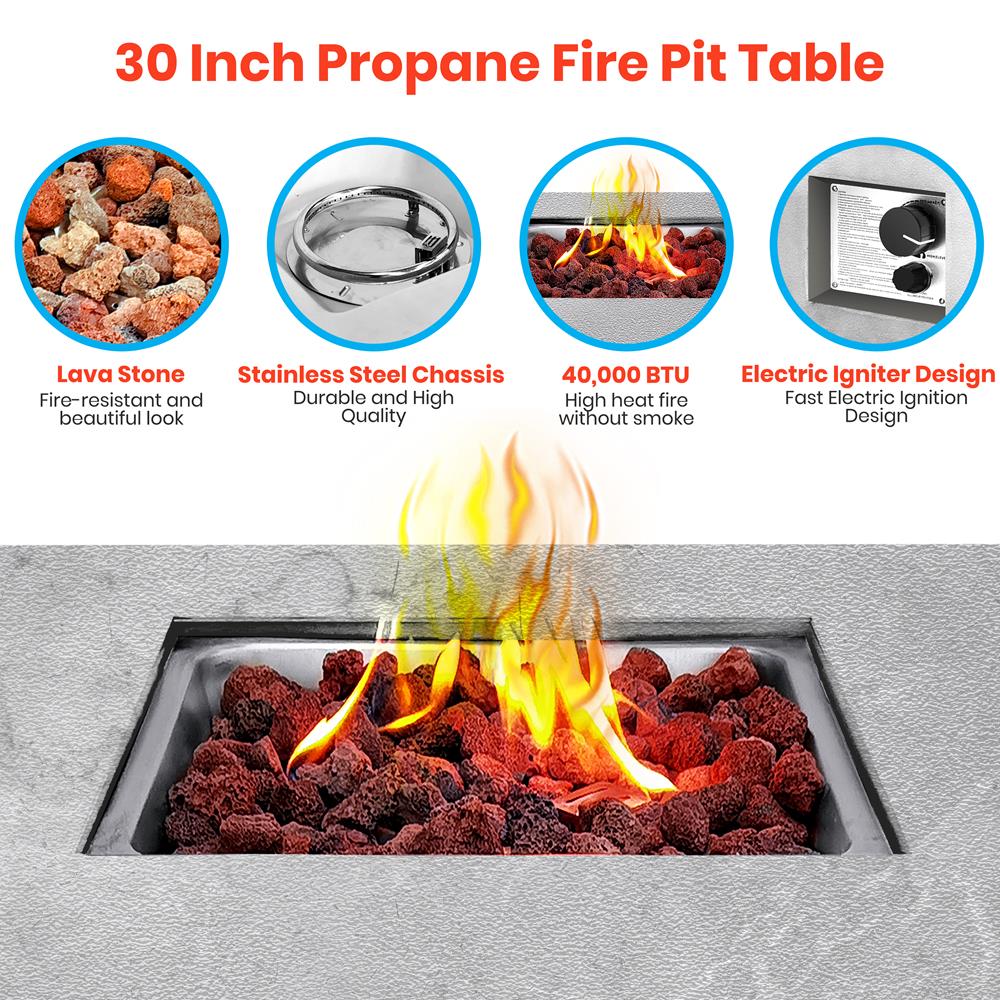 product image number 4 for SereneLife Propane Gas Fire Pit