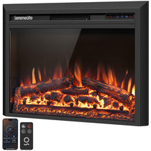 Serenelife Wall-Mounted Fireplace Heater With Decorative Led Flame, Smart Wi-Fi Via Tuya App, Push Button Panel And Remote (Black)