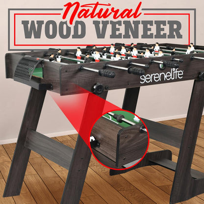 Folding Foosball Table Space-Saving Foldable Design 4'x2' Indoor/Outdoor