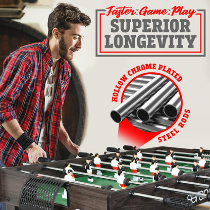 Foosball Table 48" Competition Size Durable Steel Rods