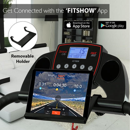Electric Folding Treadmill, Compact Design, Bluetooth, 12 Modes