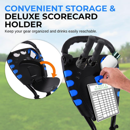 Golf Push Cart - Lightweight, Foldable, Aluminum Frame, White