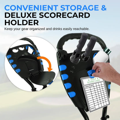3-Wheel Golf Push Cart, Easy Fold, Aluminum Frame, Smooth Roll