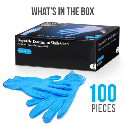 Small Nitrile Disposable Gloves, Puncture Resistant, 100 Count