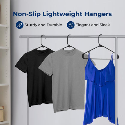 100-Piece Non-Slip Plastic Hangers, Space-Saving, 360° Swivel Hook
