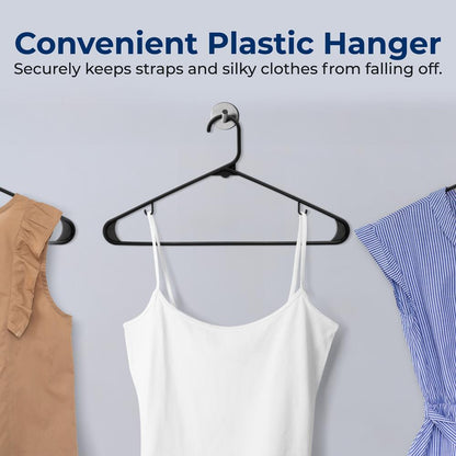 100-Piece Non-Slip Plastic Hangers, Space-Saving, 360° Swivel Hook