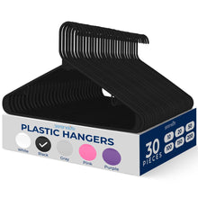 30 Pack Non-Slip Plastic Hangers, Space-Saving, Durable, Swivel Hook