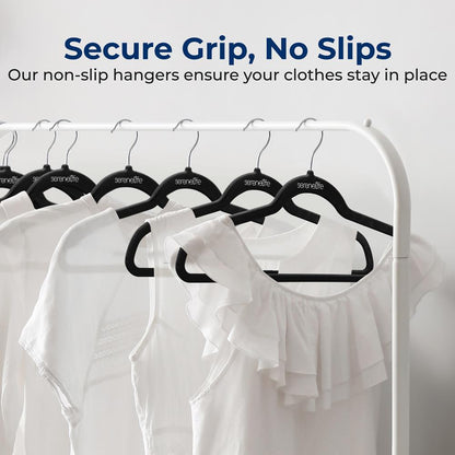 100-Pack Velvet Hangers Non-Slip Space-Saving Swivel Hook