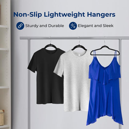 100-Pack Velvet Hangers Non-Slip Space-Saving Swivel Hook