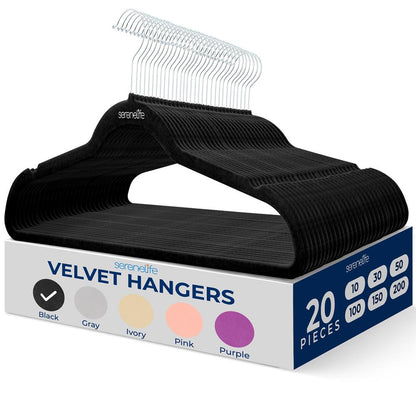 20 Pack Velvet Hangers - Non-Slip, Space-Saving, 360¬8 Swivel Hook