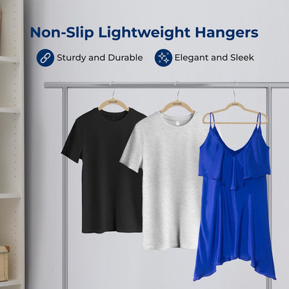 150 Velvet Hangers Non-Slip 360° Swivel Hook Space-Saving Ivory