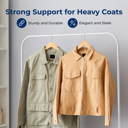 Wooden Coat Hangers 20 Pack, Durable 360° Swivel Hook, Natural Wood