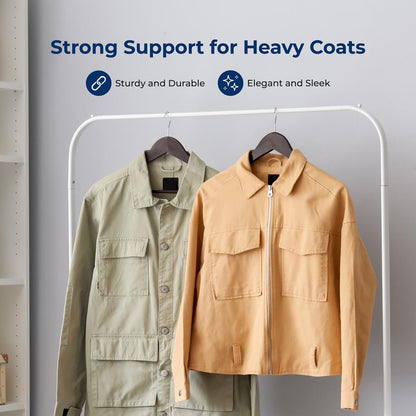 Wooden Coat Hangers 10-Pack, Durable 360° Swivel Hook, Natural Wood