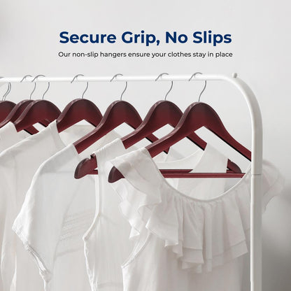 product image number 3 for SereneLife Non-Slip Wooden Hangers
