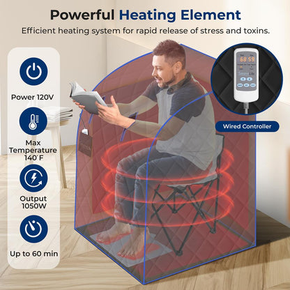 Portable Infrared Sauna - Relaxing Therapy, 140°F Heat, Compact Design