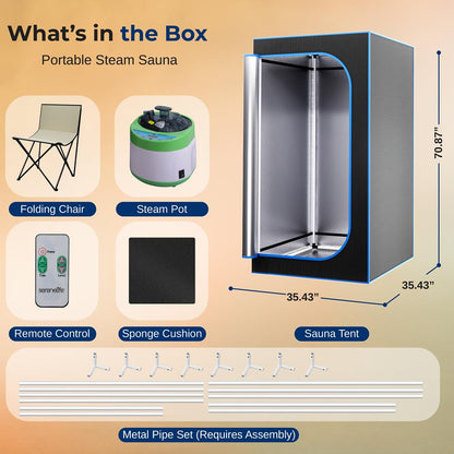 Portable Steam Home Sauna - Personal In-Home Detox Spa Steam Therapy Heated Sauna