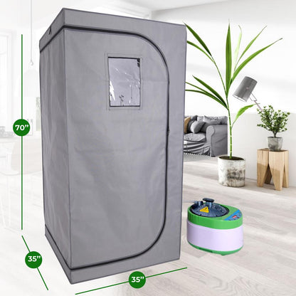 Portable Home Sauna for Relaxation, 1600W, Foldable Chair, Steam Gray