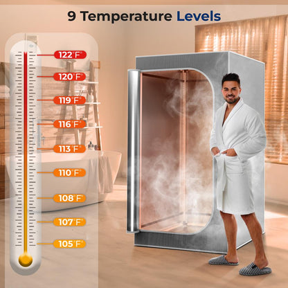 Portable Home Sauna for Relaxation, 1600W, Foldable Chair, Steam Gray