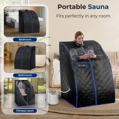Portable Home Sauna, Detox Therapy, 2L Steamer, Folding Chair, Remote Control