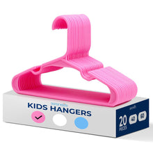 Plastic Kids Hangers 20-Pack, Non-Slip, Space-Saving, Pink