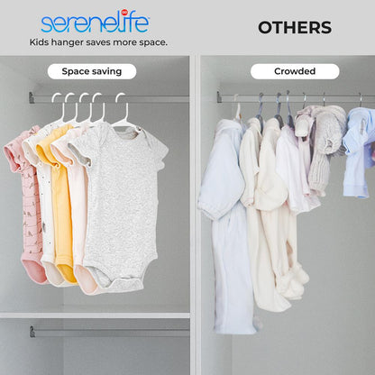 40-Pack Non-Slip Kids Hangers - Space-Saving, Durable, White