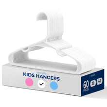 Plastic Kids Hangers 60-Pack Non-Slip Space-Saving Design White