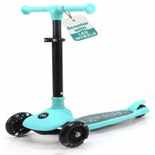 3-Wheel Kids Scooter, LED Wheels, Foldable Seat, Adjustable Handlebar, Blue