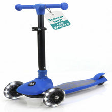 Kids Kick Scooter with LED Wheels, Lean-to-Steer, Adjustable Handlebar, Blue