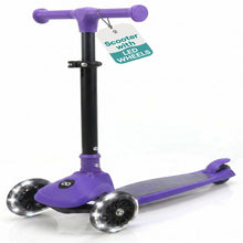 3-Wheel Kids Scooter, Foldable, LED Wheels, Lean-to-Steer, Purple