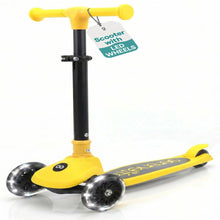 3-Wheel Kids Scooter, Foldable, LED Wheels, Lean-to-Steer, Yellow
