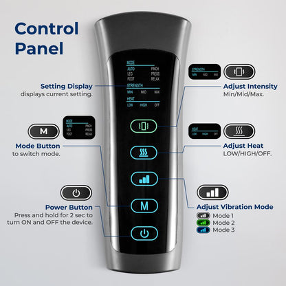 Air Compression Leg Massager, Pain Relief, Heat & 6 Modes, Soccer Leather