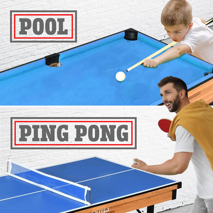 4-in-1 Game Table, Portable, MDF with PVC, Indoor/Outdoor Use