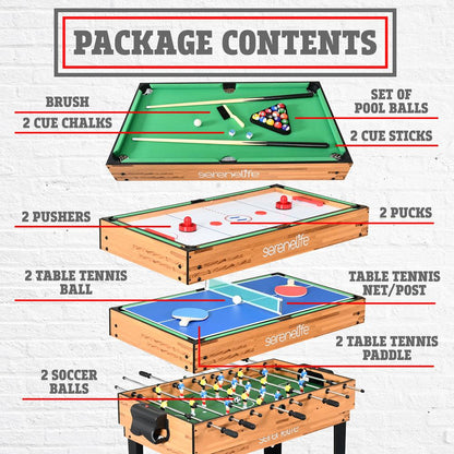 4-in-1 Game Table, Multi-Function, Sturdy Design, Indoor/Outdoor Use