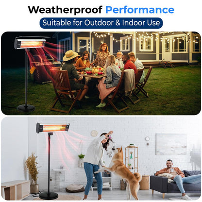 Infrared Patio Heater 1500W Efficient Carbon Fiber Remote Control