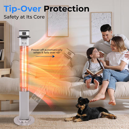 Infrared Patio Heater 1500W Remote Control Aluminum Alloy Indoor/Outdoor