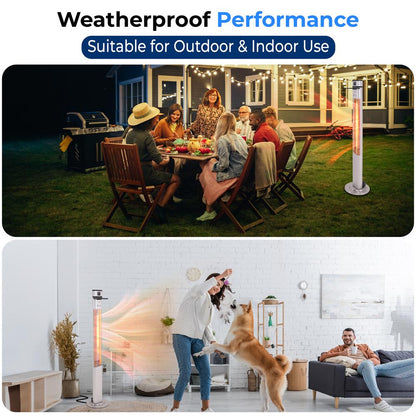 Infrared Patio Heater 1500W Remote Control Aluminum Alloy Indoor/Outdoor