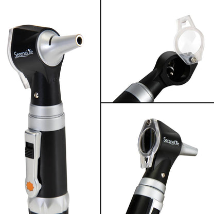 2-in-1 Ophthalmoscope & Otoscope Set, LED Light, Washable Tips, Portable