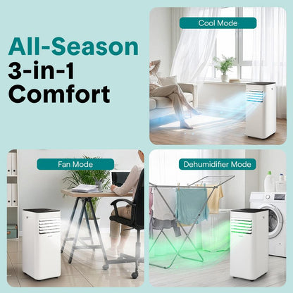 Portable Air Conditioner 10,000 BTU WiFi Control, Dehumidifier, White