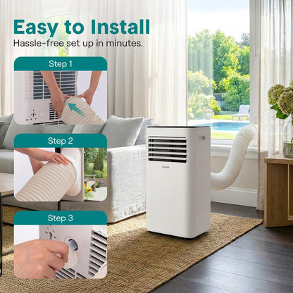 Portable Air Conditioner 10,000 BTU WiFi Control, Dehumidifier, White