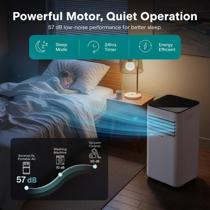 Portable Air Conditioner 10,000 BTU WiFi Control, Dehumidifier, White
