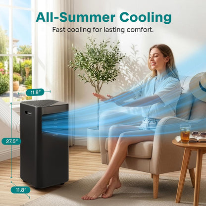 Portable Air Conditioner 8000 BTU Efficient Cooling Dehumidifier White