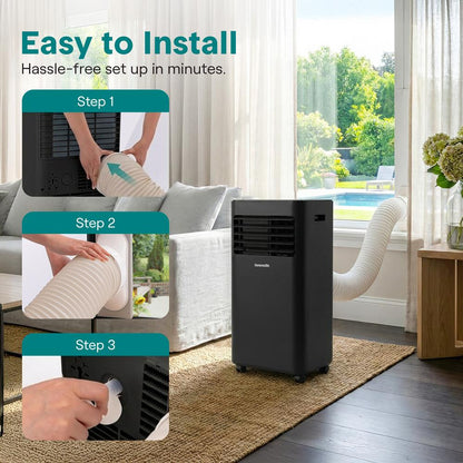Portable Air Conditioner 8000 BTU Efficient Cooling Dehumidifier White
